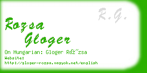 rozsa gloger business card